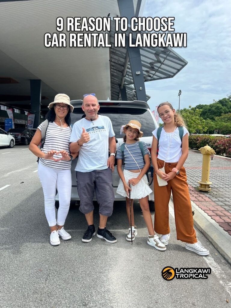 Happy family with Car Rental Langkawi car at Langkawi International Airport